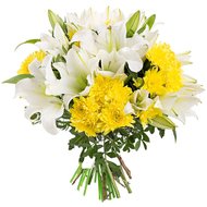 Букет из лилий и хризантем