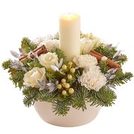 Біла новорічна композиція