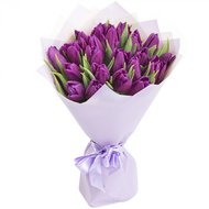 Букет фіолетових тюльпанів