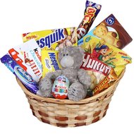 Basket of sweet gifts for a child