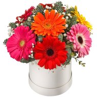 Новогодняя композиция из живых цветов