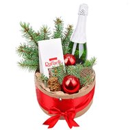 Новорічна композиція із шампанським