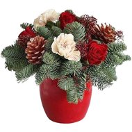 Новорічна композиція у кашпо