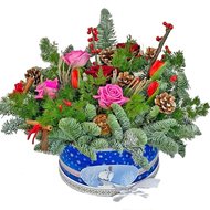 Подарочная новогодняя композиция в коробке