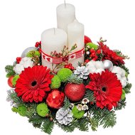 Рождественская композиция на стол со свечами