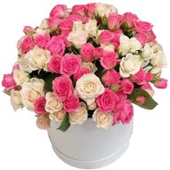 Спрей троянди в капелюшній коробці