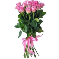 15 длинных розовых роз