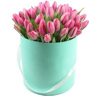 51 рожевий тюльпан у коробці