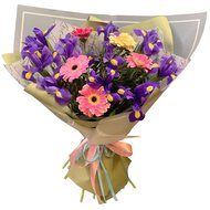 Букет з гербер та ірисів