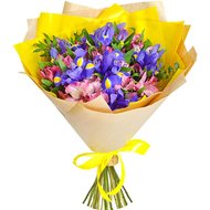 Букет з ірисів та альстромерій