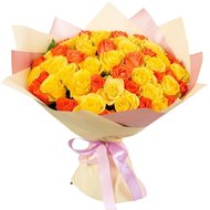 Bouquet of yellow and orange roses
