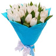 Гарний букет білих тюльпанів