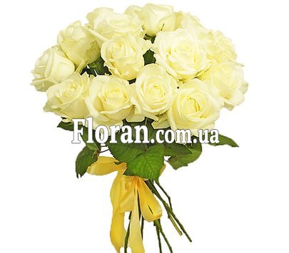 15 белых роз