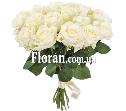 19 белых роз