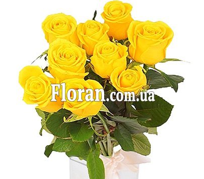 9 жёлтых роз