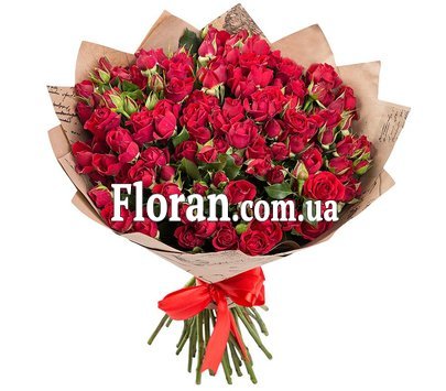 Красные кустовые розы