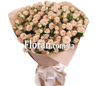 Кремовые кустовые розы