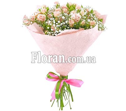 Spray roses with gypsophila bouquet