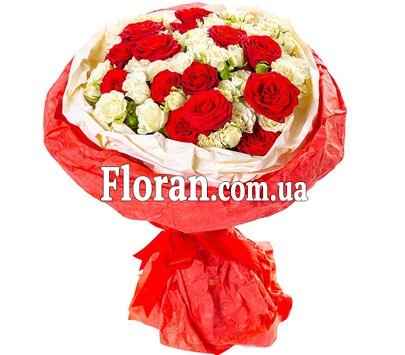 Троянди кущові білі червоні