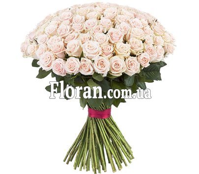 Букет 101 кремовая роза