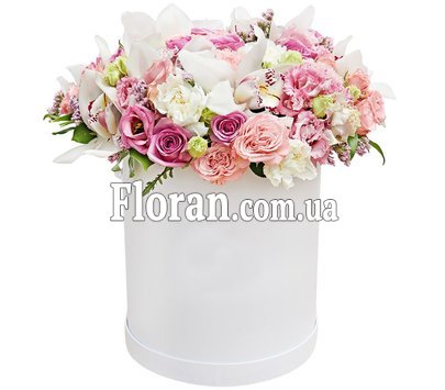 Bouquet of flowers in a box happy birthday