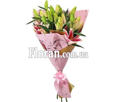 Букет рожевих лілій