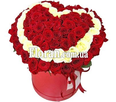 Flowers in a heart-shaped box