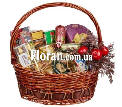 Gift basket with food