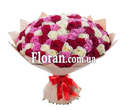 Beautiful bouquet of 101 roses