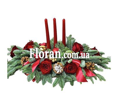 Новогодние композиции со свечами на стол