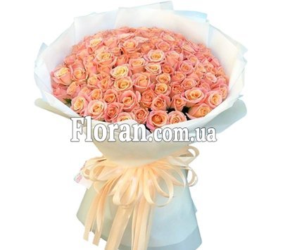 101 роза мисс пигги в букете