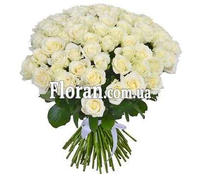 Великий букет білих троянд