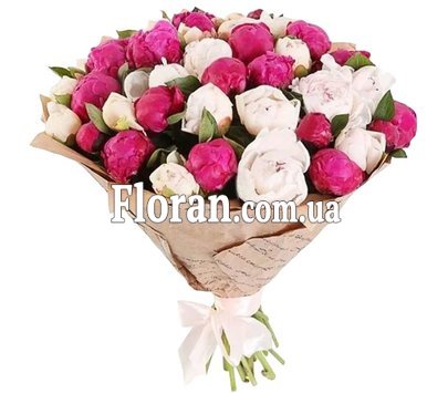 Big bouquet of peonies