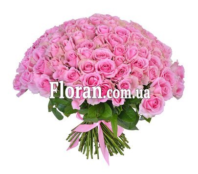 Великий букет рожевих троянд