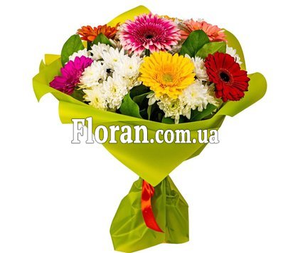 Букет цветов хризантемы и герберы