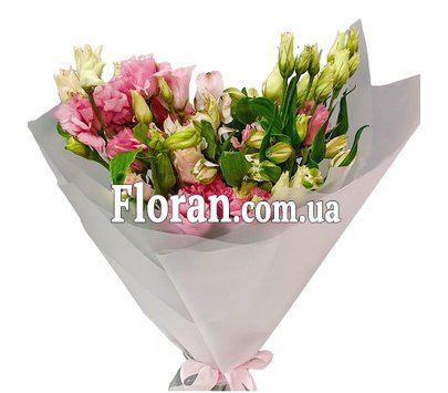 Букет из альстромерии и эустомы