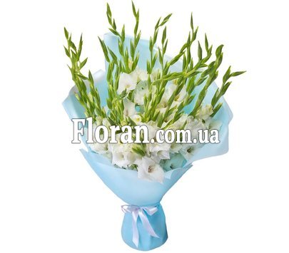 Букет з білих гладіолусів