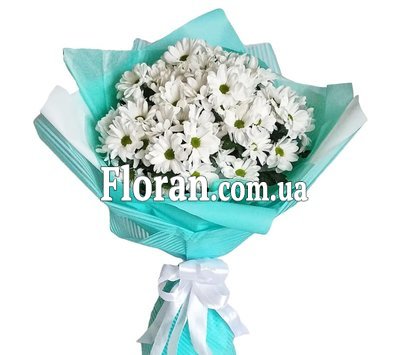 Букет із білих ромашкових хризантем