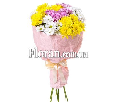 Bouquet of colored chrysanthemums