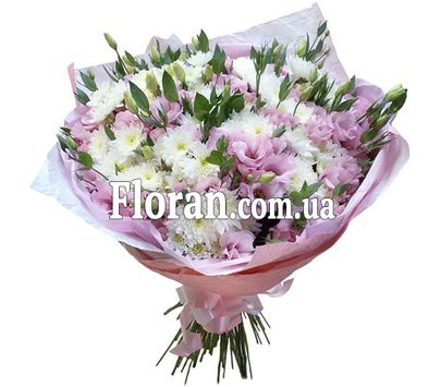 Букет из эустомы и хризантем