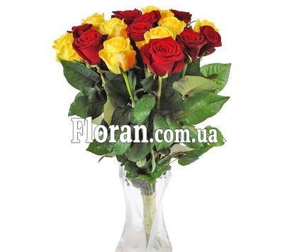 Букет из красных и желтых роз