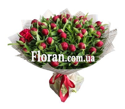 Bouquet of red peonies