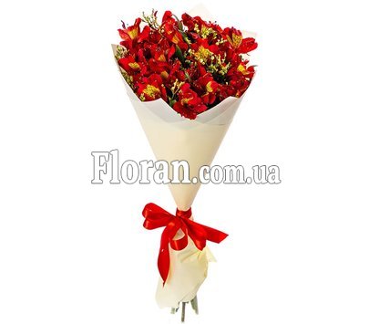 Букет червоної альстромерії