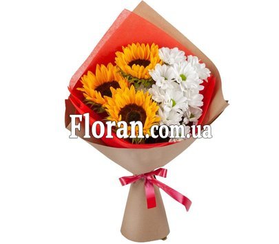 Букет мікс із соняшниками
