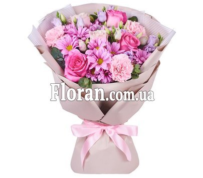 Bouquet with eustoma and other flowers