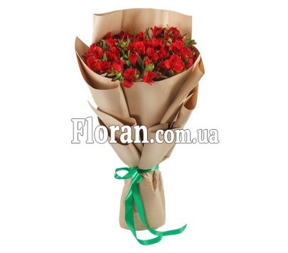 Bouquet with red alstroemeria