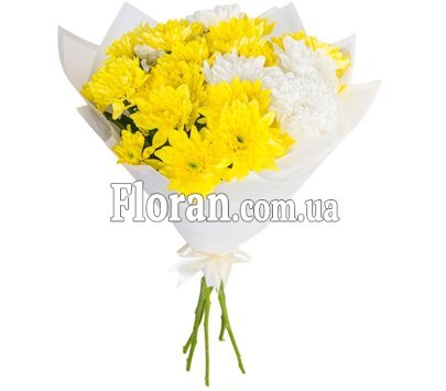 Bouquets of five chrysanthemums