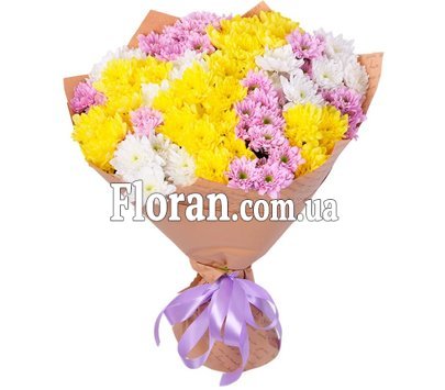 Хризантеми різних кольорів букет