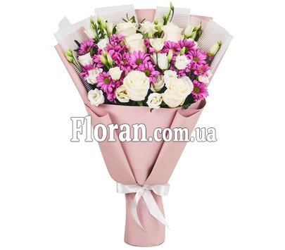 Cascading bouquets of flowers