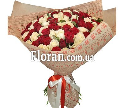 Красная и белая роза 101